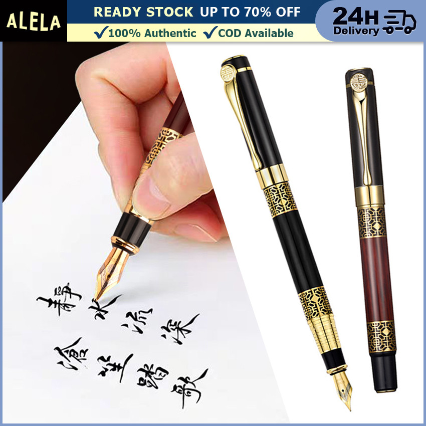 

Pena Fountain Pen Ink Tinta Mewah Aesthetic Pulpen Bolpoin Tanda Tangan Signature Motif Warna Hitam 0.5mm
