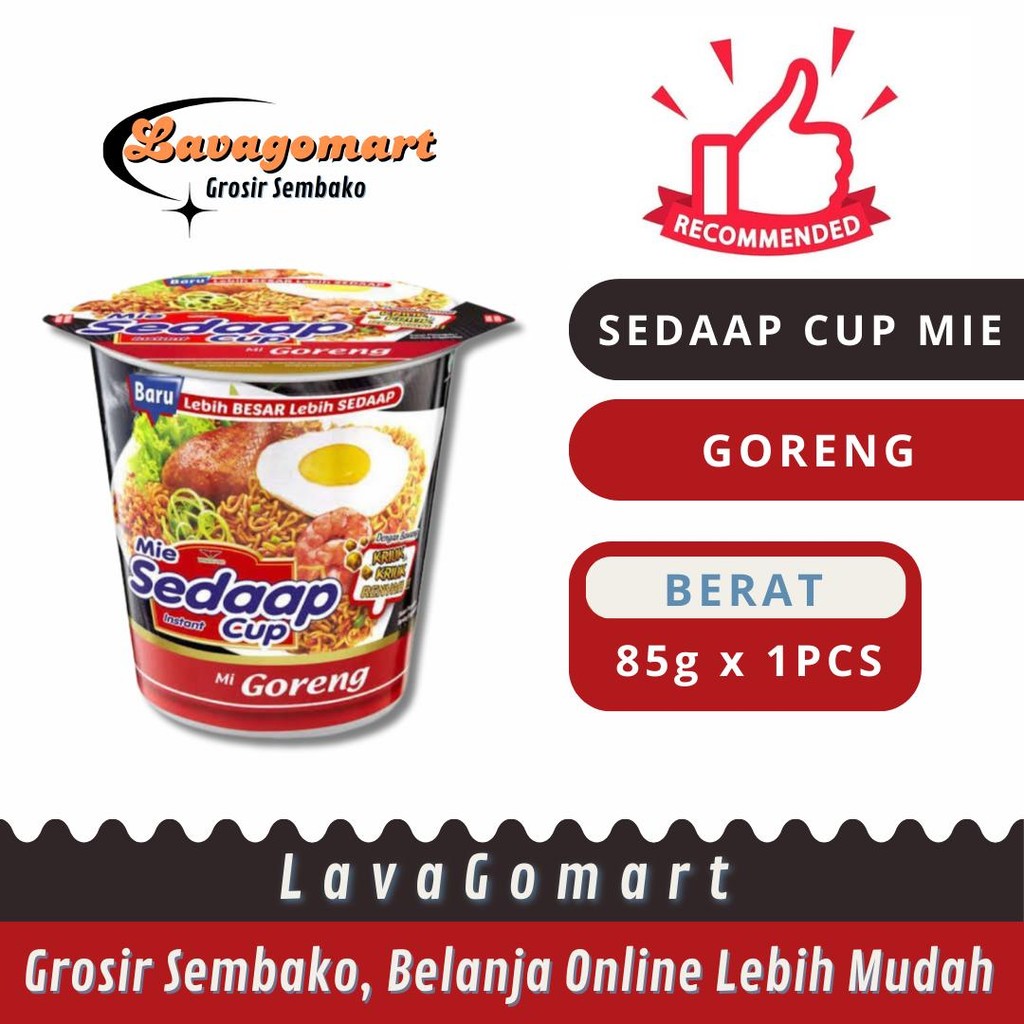 

SEDAAP CUP MIE INSTAN GORENG 85g - 1 PCS - LAVAGOMART - BANDUNG