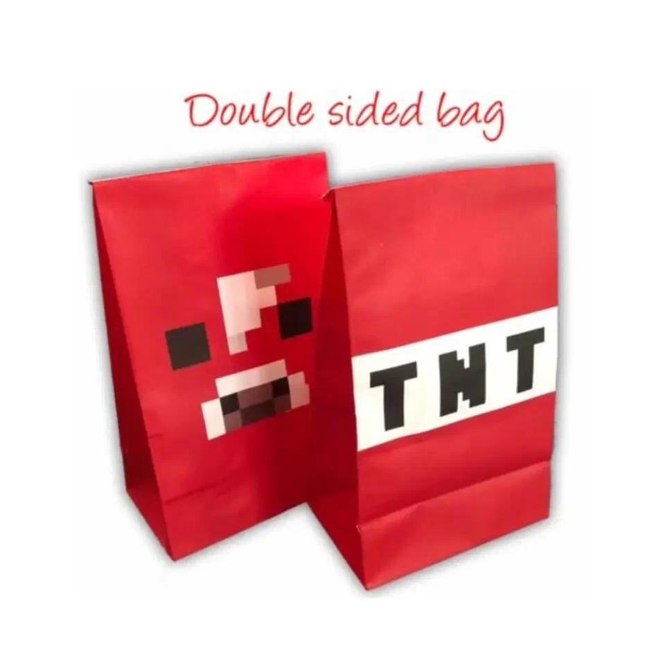 

Mining Pixel Game Birthday Party Decorations Disposable TNT Bag Tableware Sets Kids Birthday Event Party TNT Popcorn bag