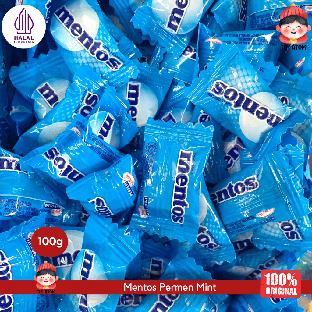 

Mentos Mint Candy Biru Permen Bulat Cool Menthol 100g