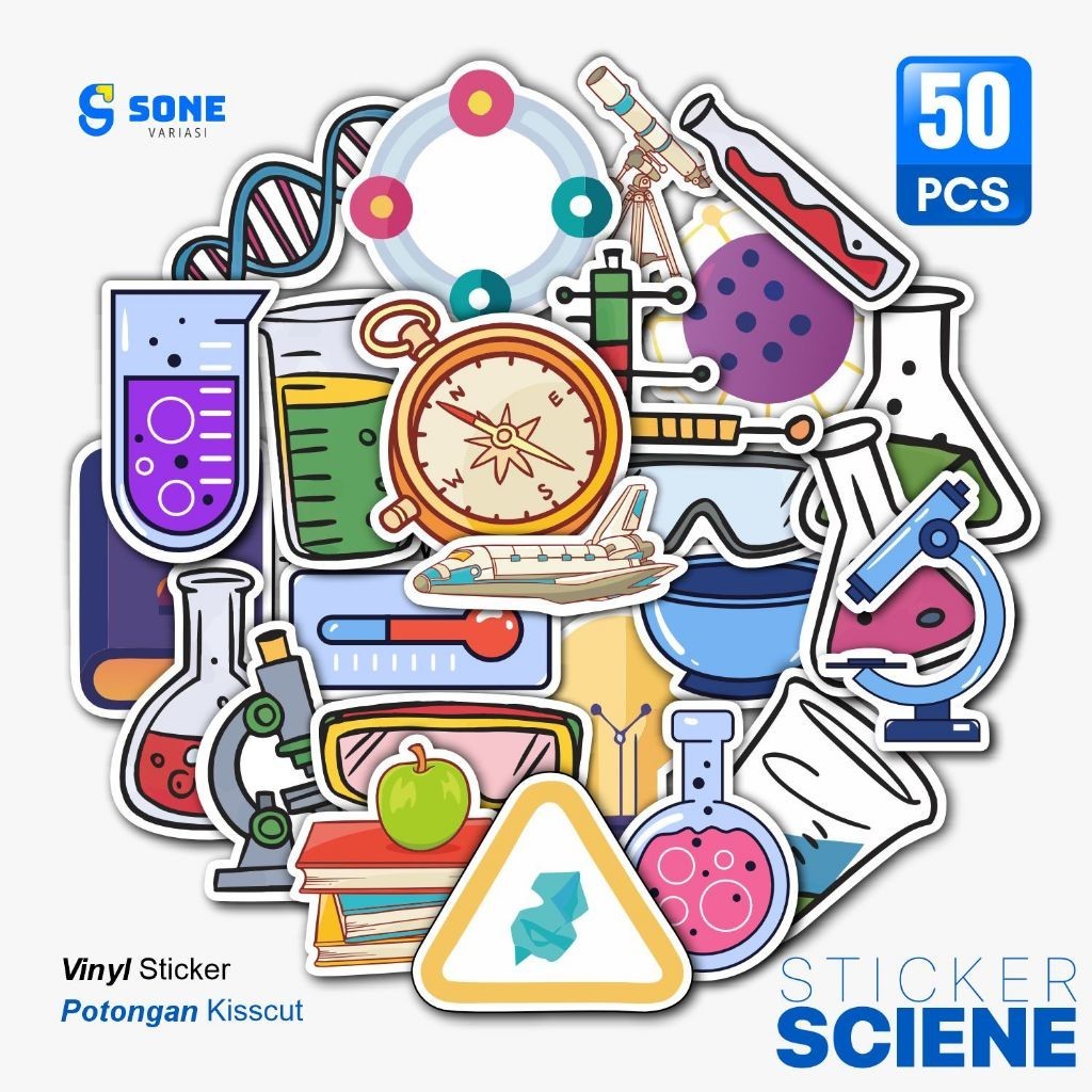 

Sticker Sciene Aesthetic Paper Vinyl Anti Air Aksesoris Laptop Buku Tumbler