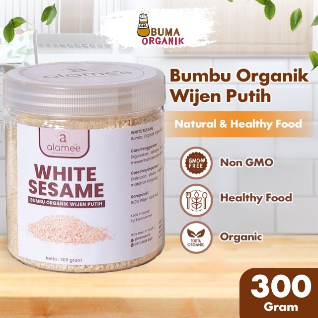 

ALAMEE Wijen Putih Bumbu Dapur Organik White Sesame Seed Bumbu Dapur Masak Rempah Tanpa Campuran BUMA