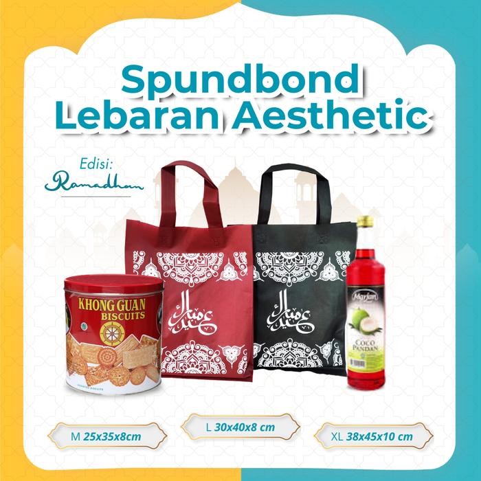 

LEBIH MURAH - (12pcs) Tas Spunbond tebal Idul Fitri / Tas hampers Lebaran/ Tas THR, Goodie bag sovenir Lebaran Idul Fitri, Totebag Eid Series - Spesial idul fitri / Bungkus Hampers/ THR Belanja - HItam, Besar (38x45x10 cm)
