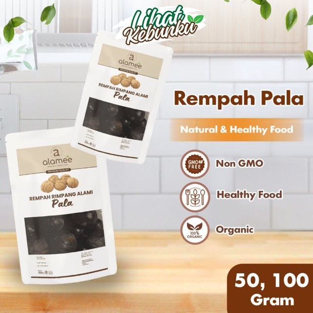 

ALAMEE Biji Pala Utuh Rempah Kering Nutmeg Whole Rimpang Organik Alami Bumbu Dapur Masakan 100g 50g LIHAT KEBUNKU