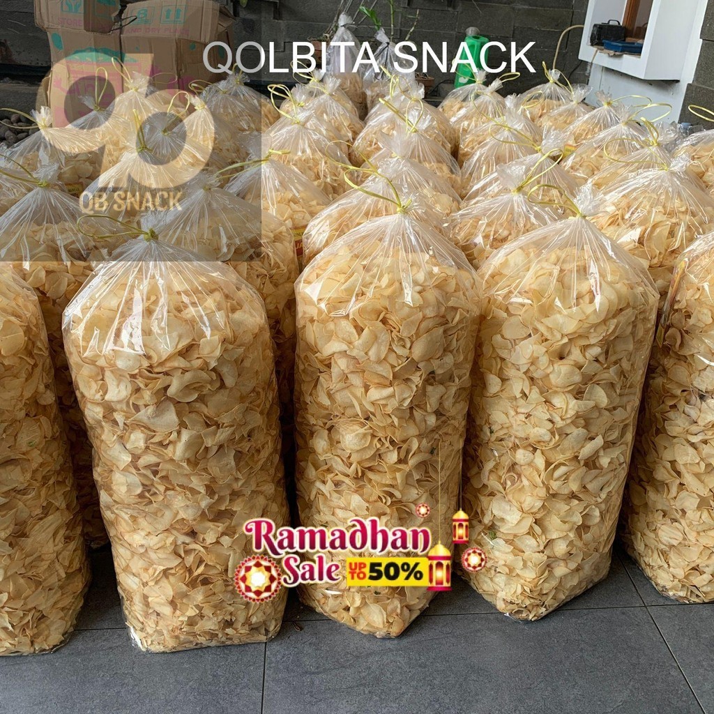 

QB - KERIPIK SINGKONG 1 kg RENYAH GURIH Snack Snack Kripik Makanan Cemilan Asin