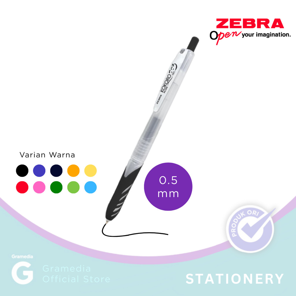 

Zebra Kokoro Gel 0.5 Plus Black Stationery