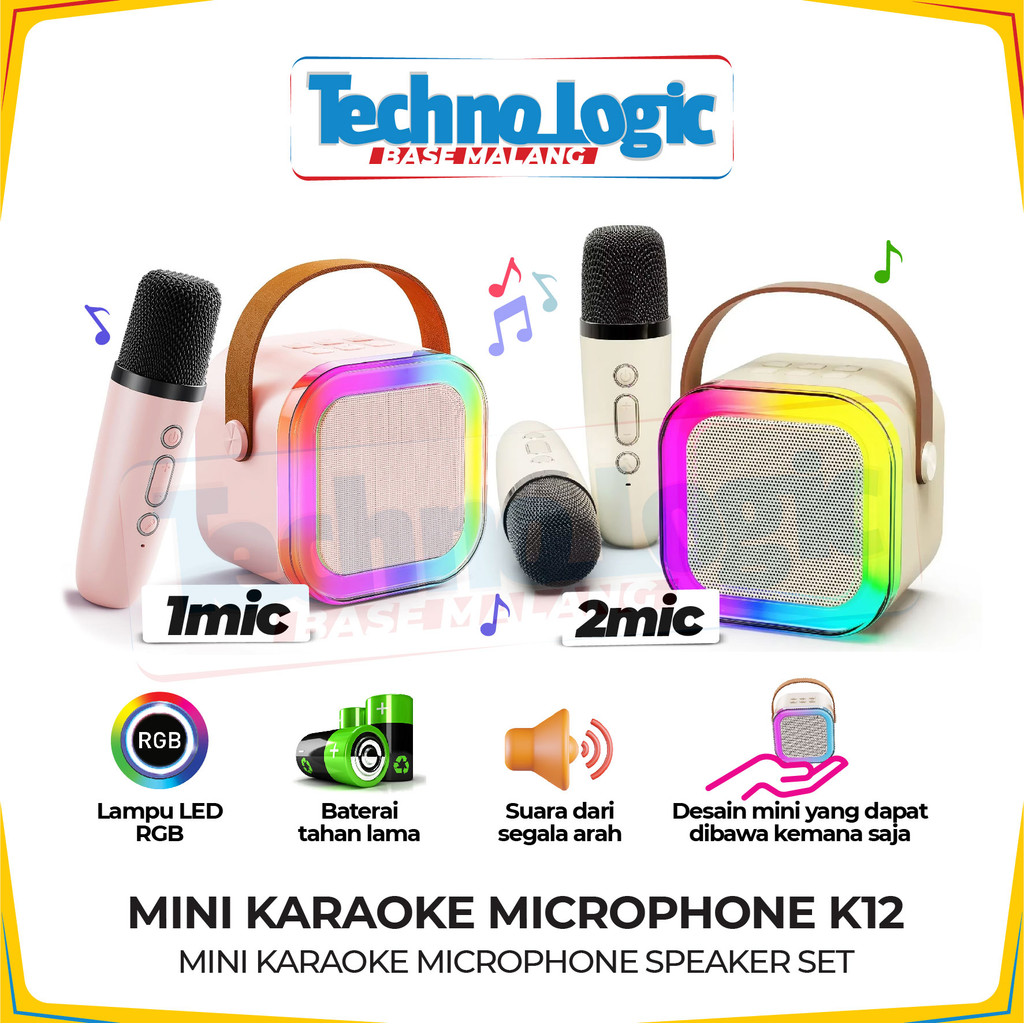 MINI KARAOKE K12 Colorful Mini Karaoke Microphone Speaker Set
