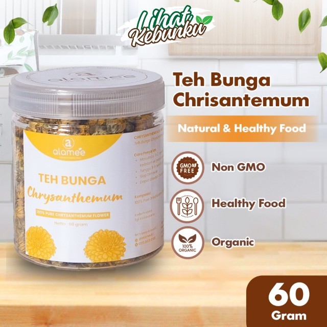 

ALAMEE Chrysanthemum Tea Teh Bunga Krisan Golden Chrysant Emas Herbal Alami Organik Crysanthemum 60g LIHAT KEBUNKU