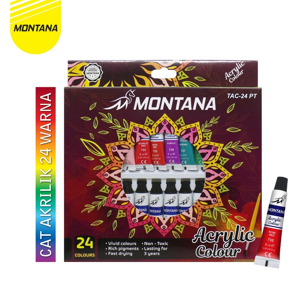 

MONTANA Akrilik Color 24 Warna/ Cat Akrilil Montana TAC-24 PT