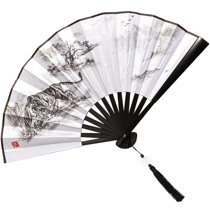 

With Tassel Art Craft Style Foldable Hand Fan Portable Folding Fan Wedding Party Photo Props Guest Gifts Home Decor Craft