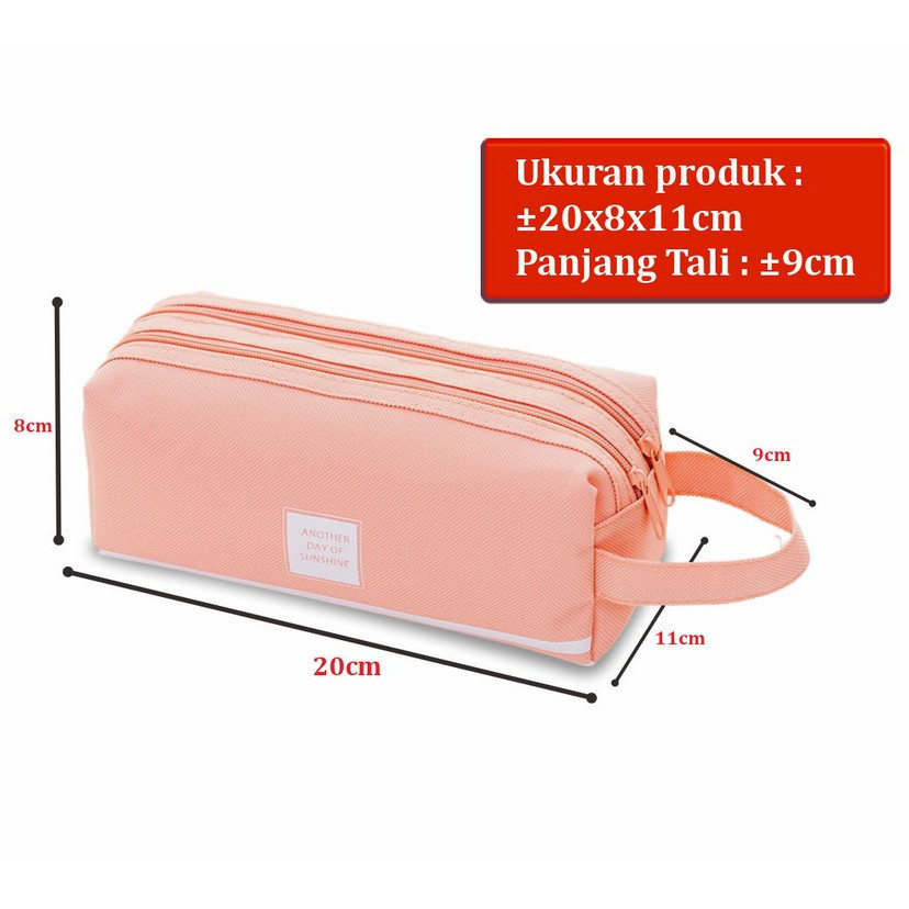 

SSM - Tempat Alat Tulis LOUIS 2 Sisi / Kotak Pensil 2 restleting Tempat Pen Make Up Pouch Kosmetik Travel