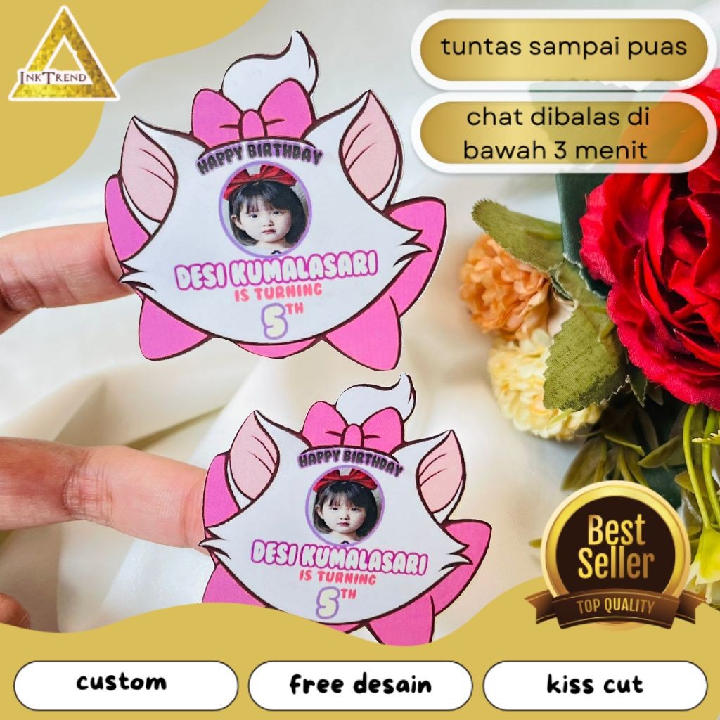 

INKA 4-8 Sticker Karakter Ulang Tahun Anak Stiker Ultah Free Design Template Birthday Chromo