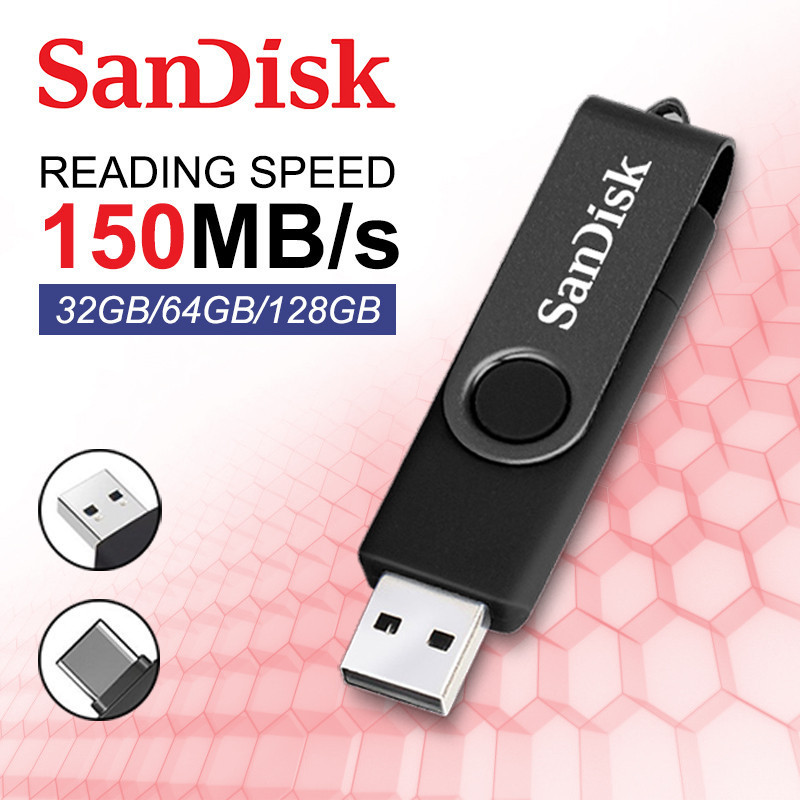 Flashdisk OTG 2 in 1 Type c USB 3.0 Kapasitas 32GB/64GB/128GB Portabel Flash Drive