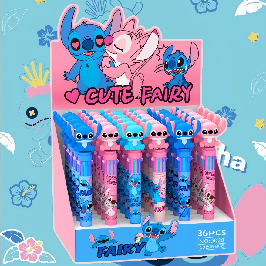 

12/36 Pcs Cartoon Stitch Doll 10 Colors Ballpoint Pen Student Supplies Stationery Wholesale