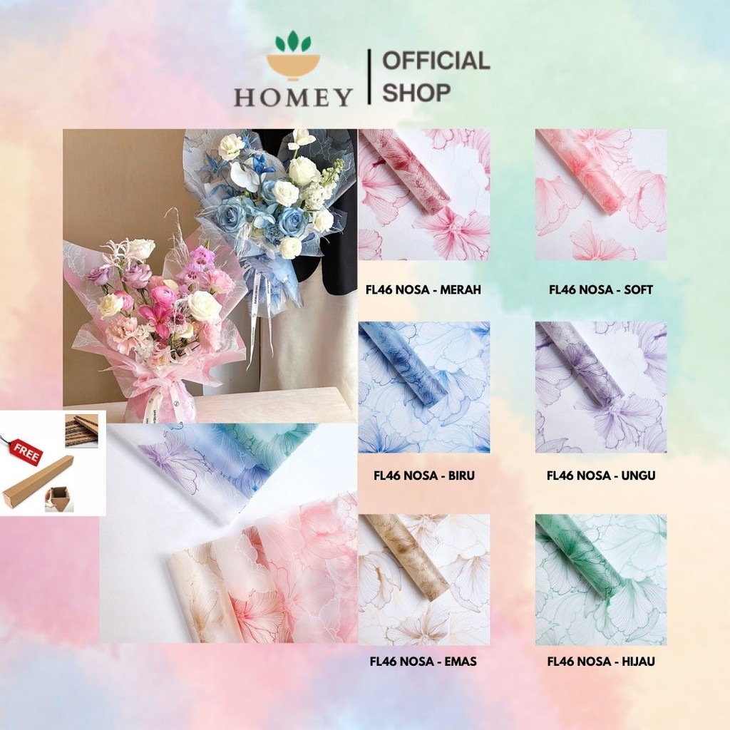

HOMEY - FL46 NOSA Kertas Bunga Paper Buket Motif Cellophane