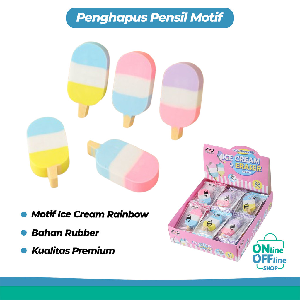 

Penghapus Pensil Motif Ice Cream Rainbow 1136