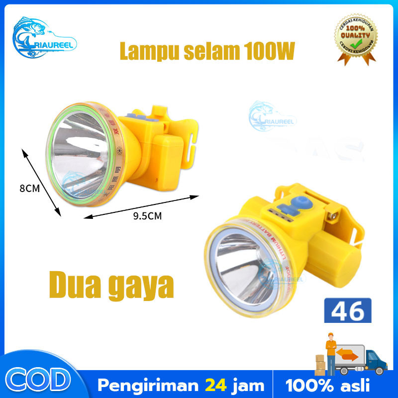 [Riaureel] Headlight menyelam 100W/Senter Kepala Selam Kawachi 90-100w 100 Watt Hi Tech LED Super Te