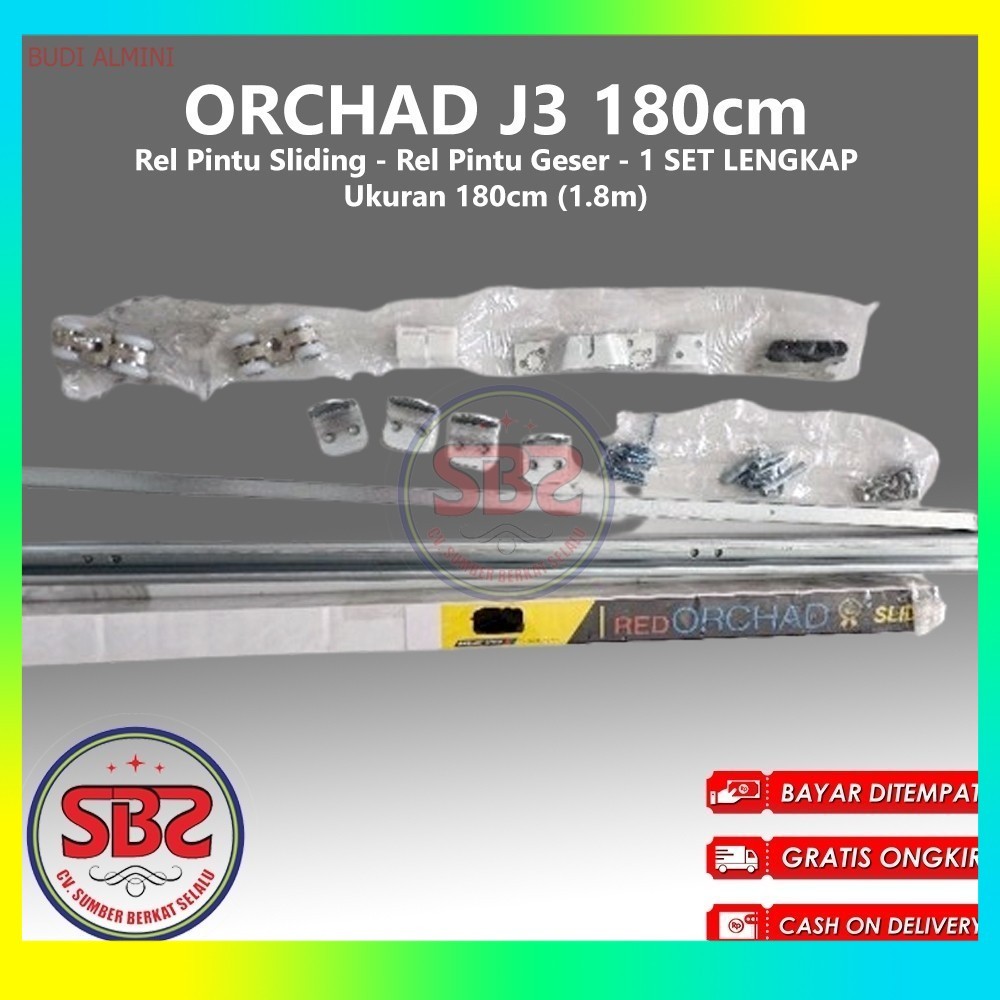 REL SLIDING J3 ORCHAD - Rel Pintu Dorong - Sliding Rail Galvanis - Sliding Track - Rel Pintu 1.8m