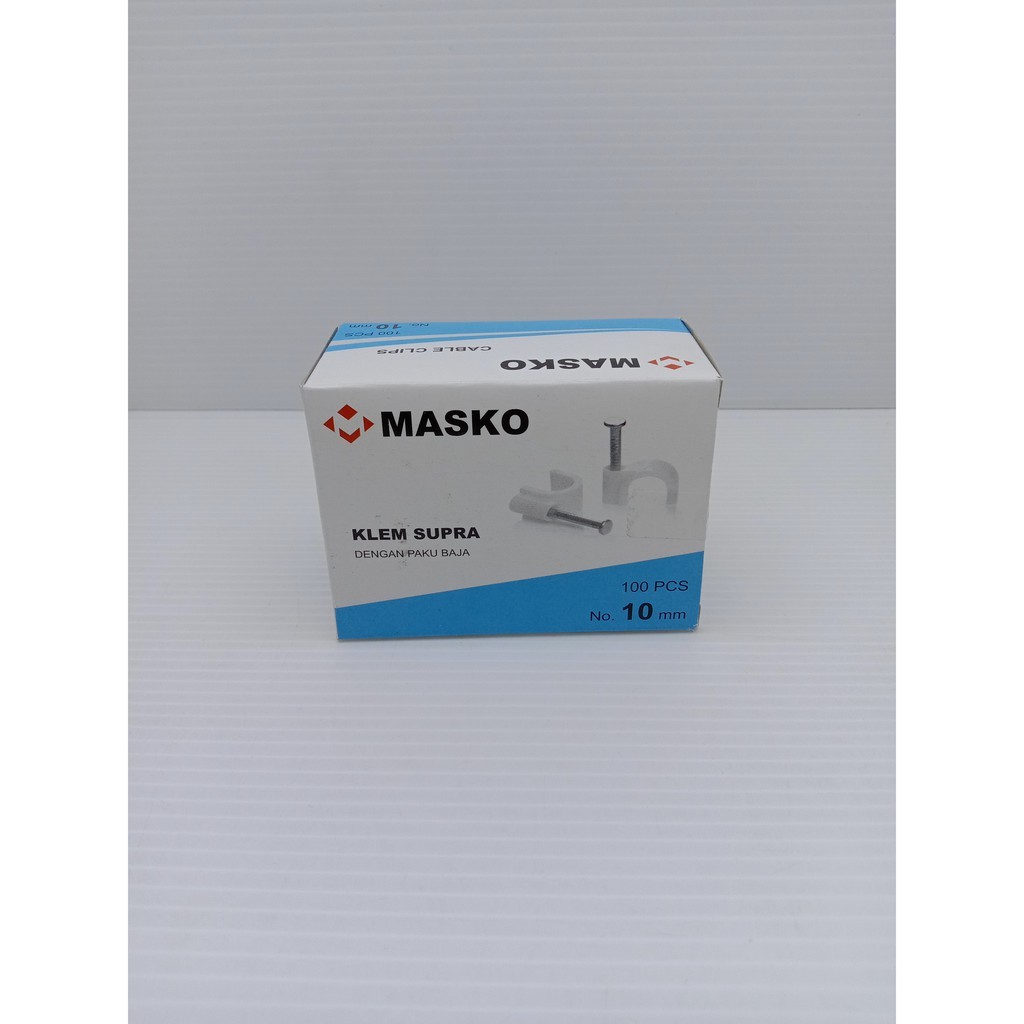 Diskon MASKO Supra Klem Kabel 10mm / Klem Paku Beton KOTAK isi 100pcs Murah