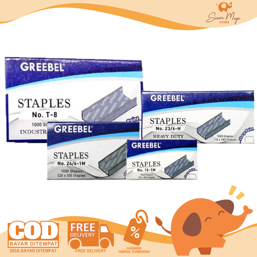 

GREEBEL Isi Staples Stapler Steples Refill Jepretan Isi 1000 Murah Berkualitas