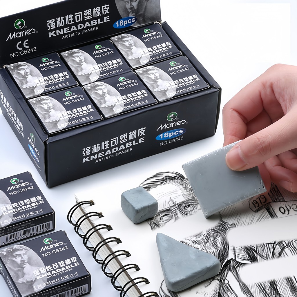 

5Pcs Kneaded Erasers Rubber Soft Eraser Kneadable Rubber moldable Art Drawing Sketch Plasticine Painting Stationery