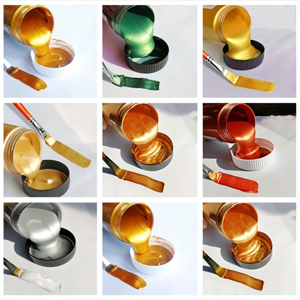 

60ml Golden Paint Metallic Acrylic Paint,waterproof Not Faded for Statuary Coloring DIY Hand Clothes Painted Graffiti Pigments