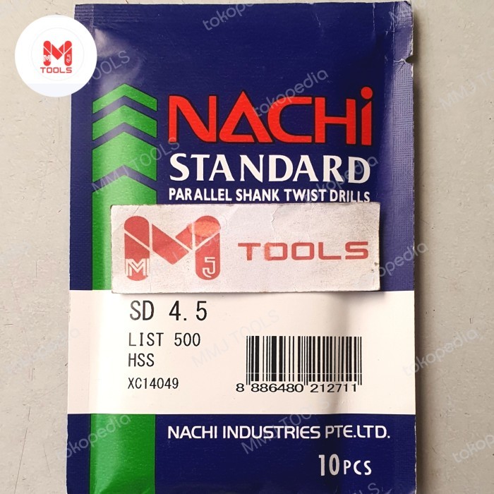 Mata Bor Besi NACHI 4,5mm - Mata Bor HSS Besi NACHI - NACHI Bor Besi