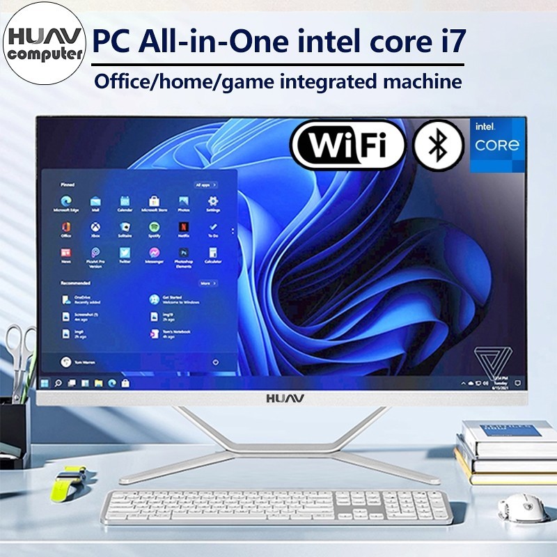 PROMO TOKO Huav Komputer Full Set All-in-One PC Baru, Prosesor Core i7 konfigurasi tinggi,Layar 24/27 Inci Pilihan,RAM 8/16G,SSD 1TB,Untuk Rumah, Belajar, Kantor, gaming,desain PS dan Hiburan