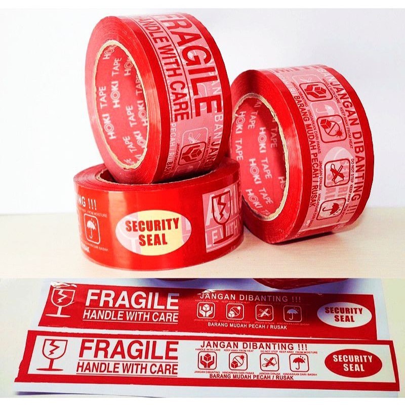 

Lakban Fragile Unboxing Honhstar / lakban packing /lakban mudah pecah / lakban jangan dibanting panjang 72 meter