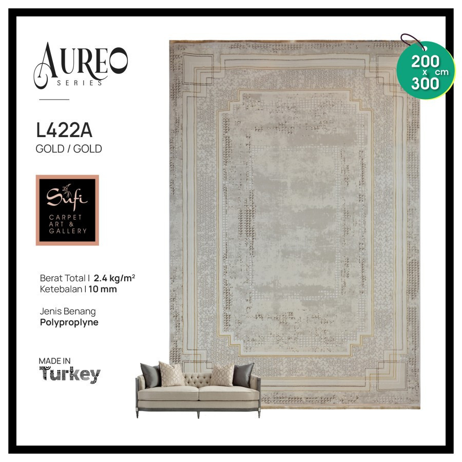 Karpet Permadani Klasik Aureo 200x300 Impor Turki
