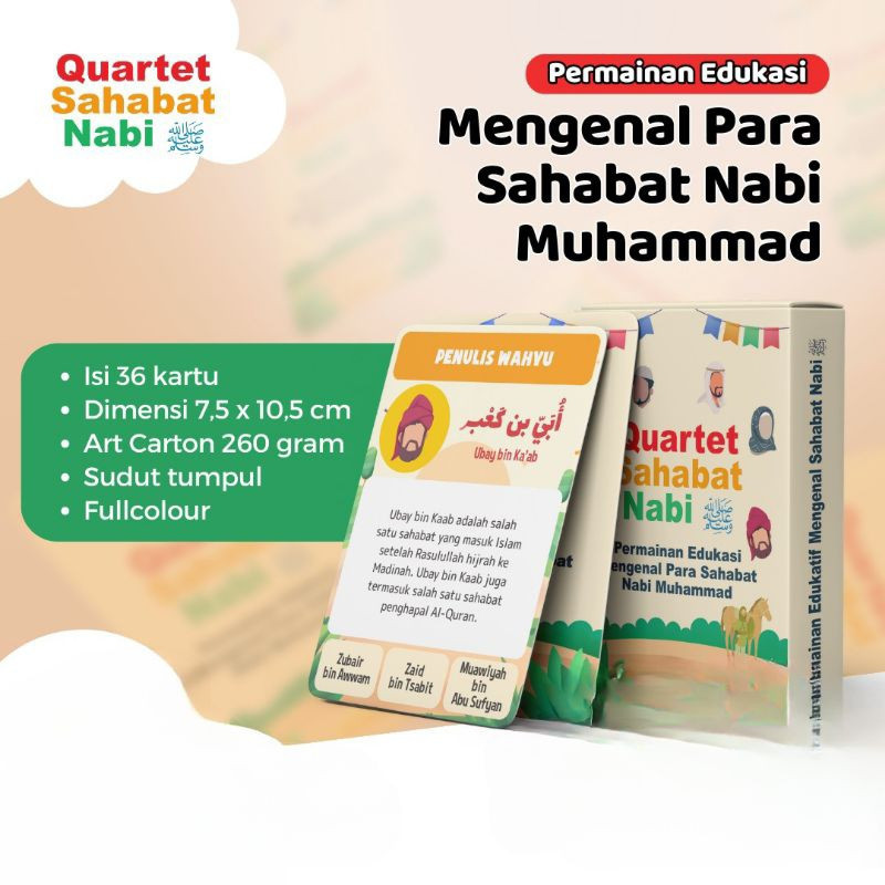 Kartu Kwartet - Qwartet Sahabat Nabi Muhammad - Game Permainan Edukasi Untuk Anak Adzkia