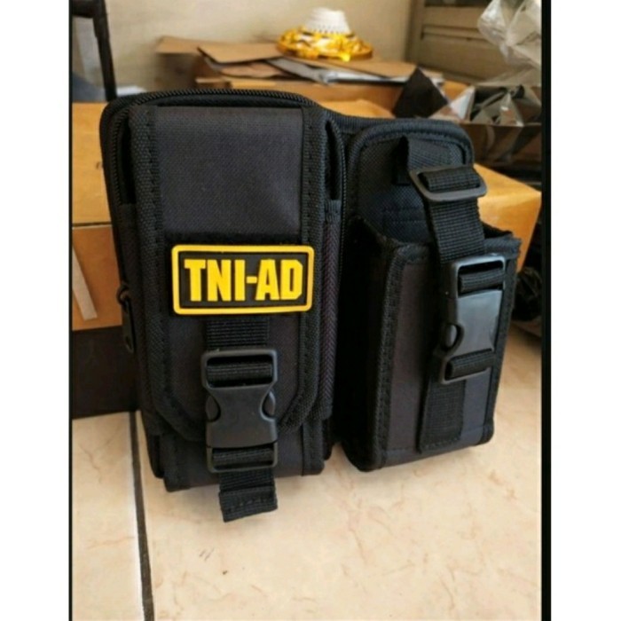 promo ✨ -HP+HT *sarung hp* kopel satpam - hitam TNI AD