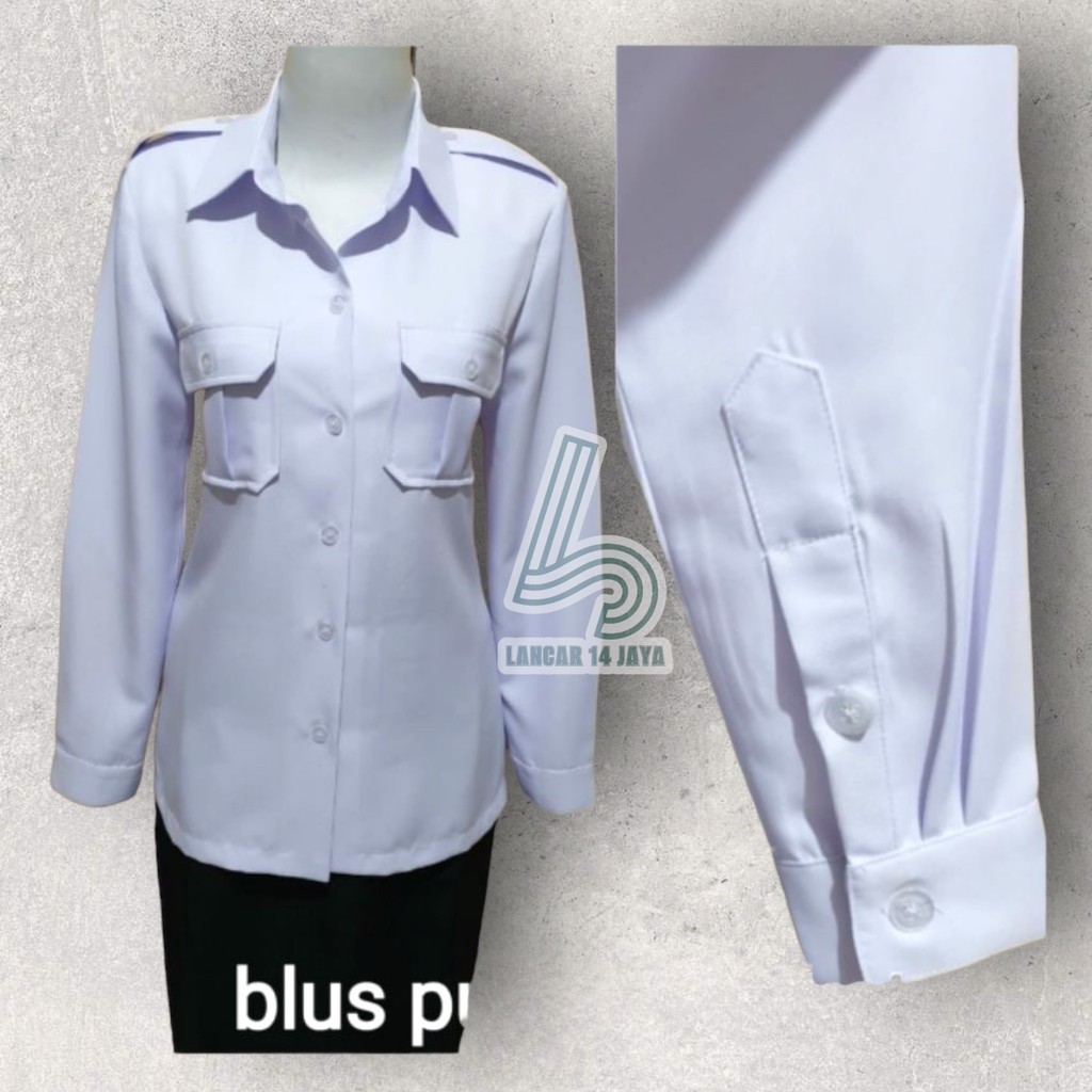 Baju Putih Dinas Wanita Lengan Panjang Seragam Pns Putih Wanita Baju Pdh Putih Wanita Kemeja Putih P