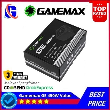 GameMax GE-600 Power Supply 600W 80+ Basic ATX Hitam