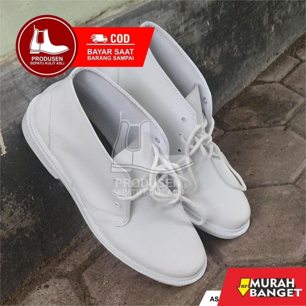 Sepatu pdh- SEPATU PANTOFEL PDH PDU PUTIH PRIA UPACARA PENGIBAR BENDERA PASKIBRA DOFF PELANTIKAN CAM
