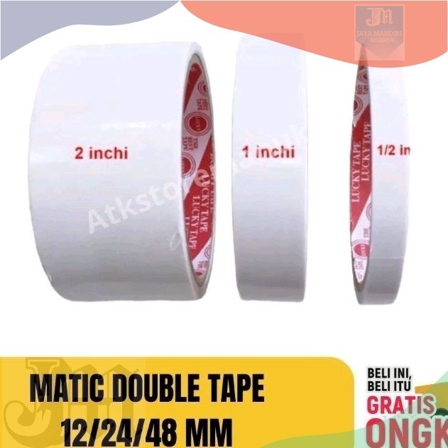 

( 1 pcs )isolasi dobeltape putih uk 24 mm panjang 10 meter
