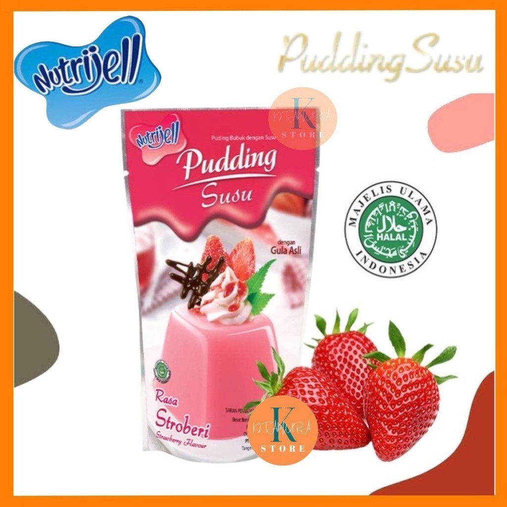 

NUTRIJELL PUDDING Bubuk Susu Rasa STRAWBERRY NUTRIJEL PUDING STROBERI