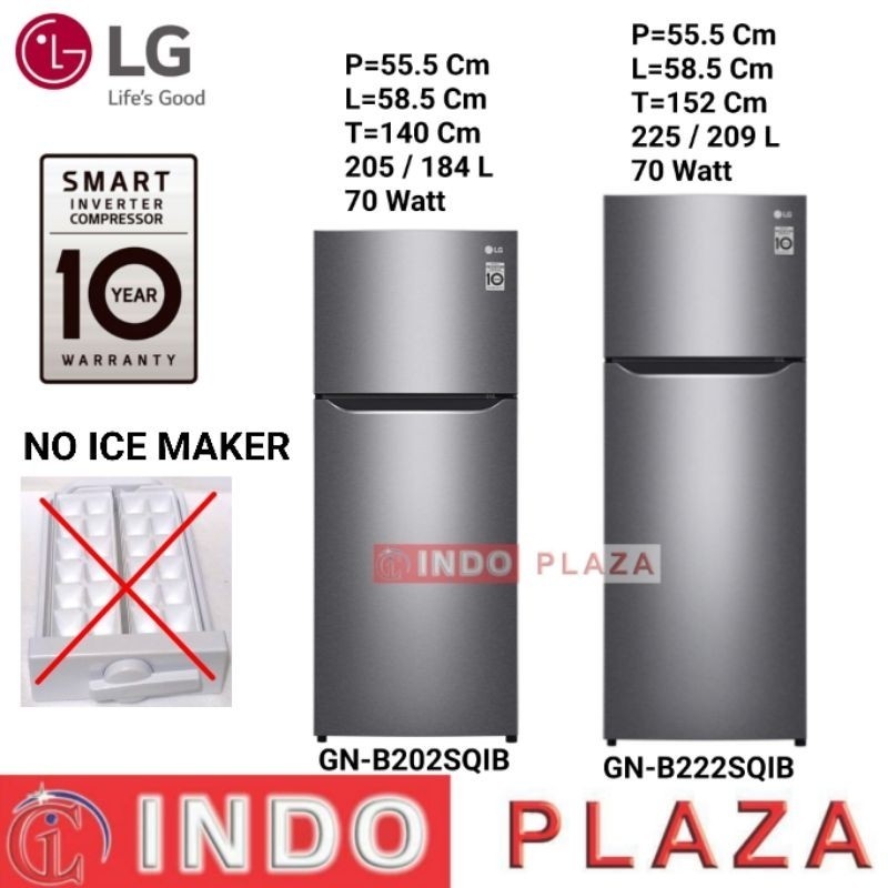 promo spesial KULKAS LG 2 PINTU SMART INVERTER GN-B202SQIB 205 L / B222SQIB 225 L NEW APRIL 2023