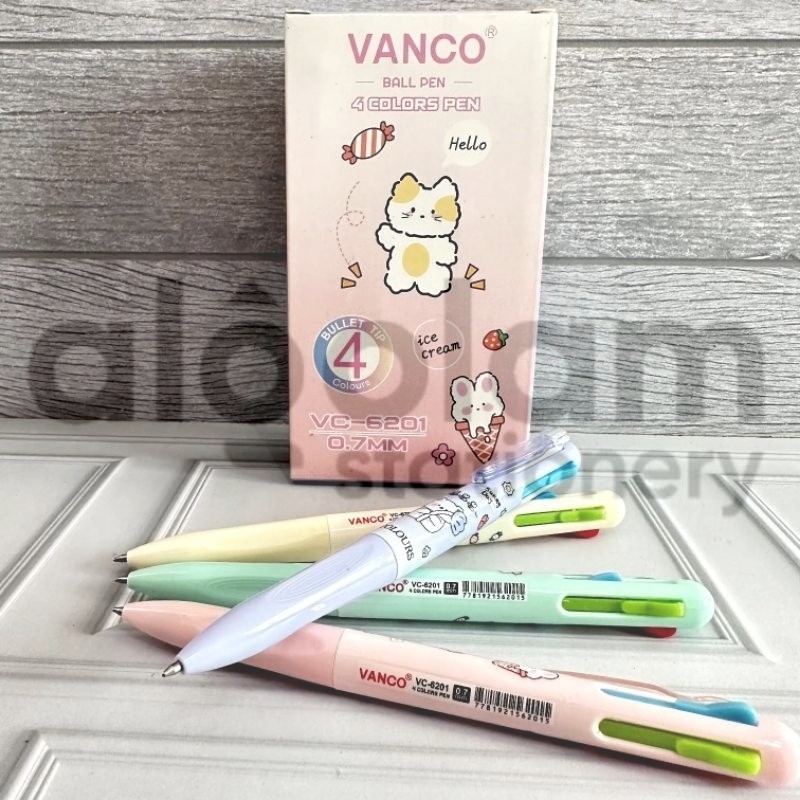 

ECER ( 6 PCS ) Pulpen Cetek 4 Warna Vanco
