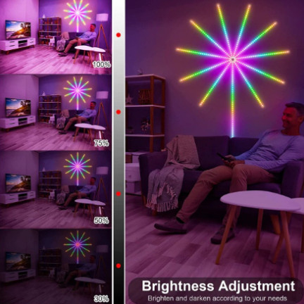 LAMPU STRIP LED KEMBANG API 5050 RGB BENTUK KEMBANG API DENGAN MUSIC UNTUK DEKORASI / LED 5050