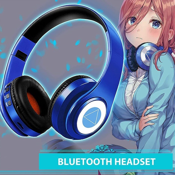 (Baca Deskripsi) Headphones Gotoubun no Hanayome - Nakano Miku Wireless Anime Bluetooth