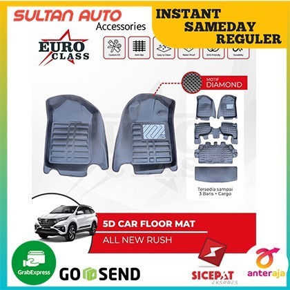 Karpet 5D Diamond Full Black Premium Mobil Daihatsu All New Terios