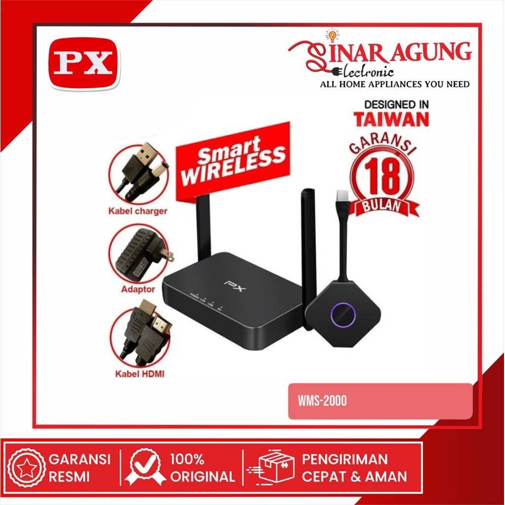 [COD] PX SMART WIRELESS PRESENTATION TRANSMITTER RECEIVER WMS-2000 HD 100% ORI