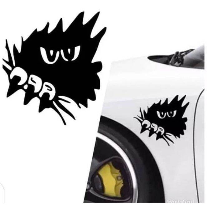sticker cutting gambar kepala kucing keren bodi mobil  stiker mobil gambar cutting stiker mobil