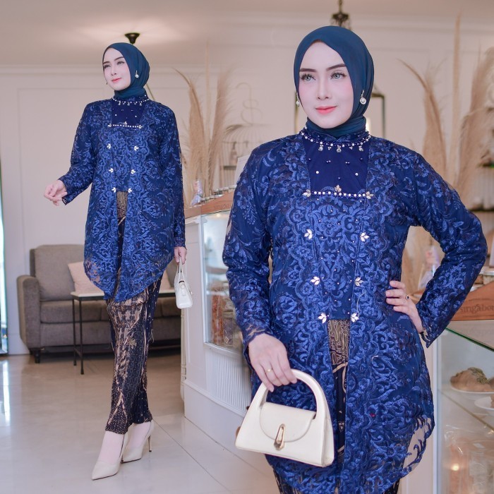 

Kebaya Modern Terbaru Kutu Baru Payet Mutiara - Sage green, Atasan XXL