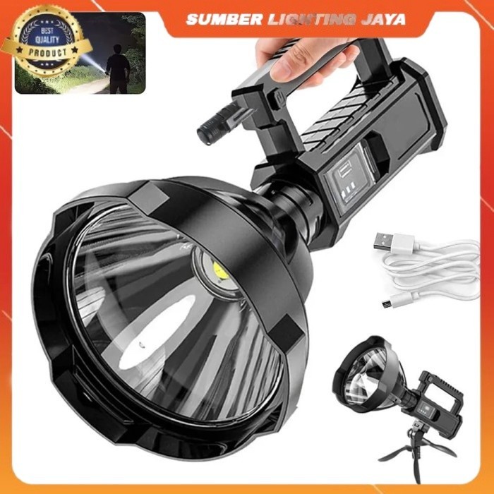 SENTER LED P70 SUPER TERANG / SENTER MULTIFUNGSI SEARCHLIGHT POWERBANK
