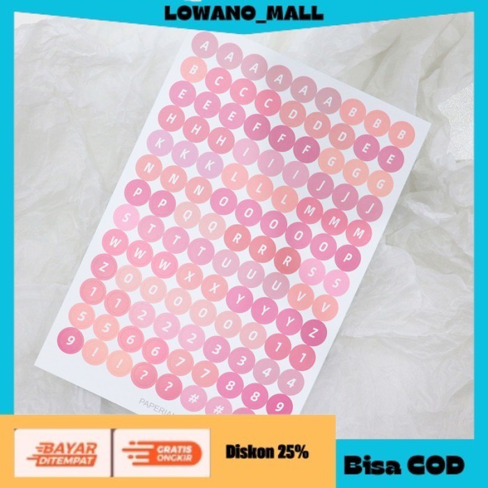 

[[BEST QUALITY]] TERLARIS Alphabet Sticker Decoration Korean Scrapbook Journal Planner Stiker BABY PINK COD