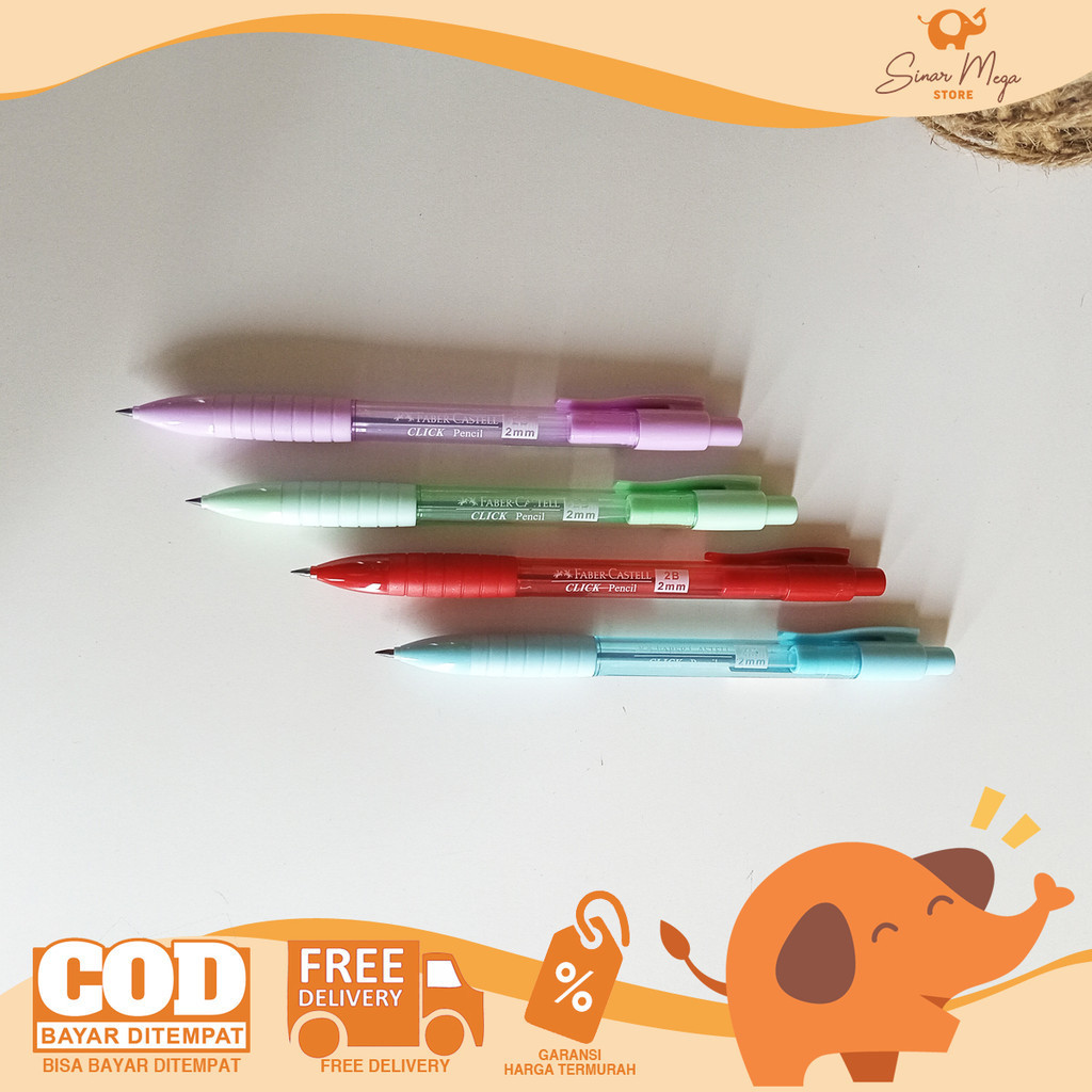 

Faber Mechanical Pencil 2B Click 2.0 mm Pensil Mekanik Tebal Murah