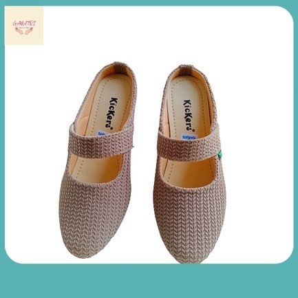 Sepatu Terkini / Sepatu Wanita Kickers Selop Rajut / Sepatu Flat