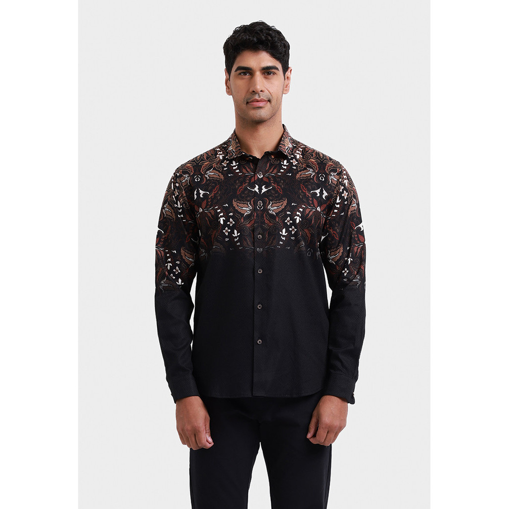 MOC Kemeja Batik Lengan Panjang Pria MARTADIPURA - BLACK